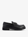 Valentino Garavani Black Loafers With Vlogo Detail And Platform In Leather Man In Black