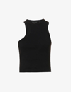 Axel Arigato Scoop Asymmetric-hem Stretch-cotton Tank Top In Black
