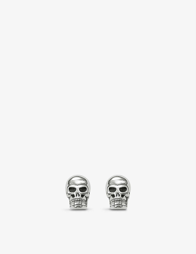 Thomas Sabo Skull Sterling-silver Stud Earrings In Plain