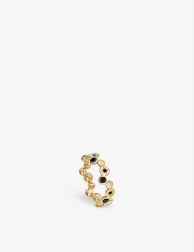 Astley Clarke Polaris North Star 18ct Yellow Gold-plated Vermeil Sterling-silver And Black Spinel Ring In Yellow Gold Vermeil
