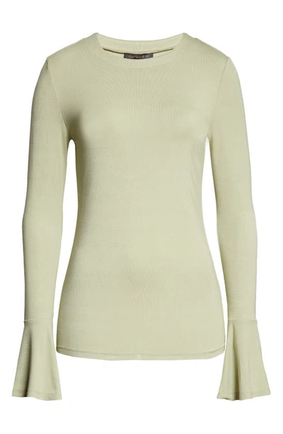 Capsule 121 The Polaris Ruffle Cuff Knit Top In Mint Water