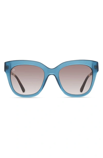 Toms Sloane 53mm Cat Eye Sunglasses In Seafoam Tort/ Grey Gradient