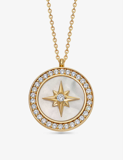 ASTLEY CLARKE WOMENS YELLOW GOLD VERMEIL POLARIS LARGE 18CT YELLOW GOLD-PLATED VERMEIL STERLING-SILVER, WHITE SAPP,58674360