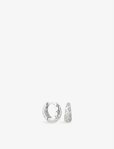 Astrid & Miyu Cosmic Star Recycled Sterling-silver Hoop Earrings In Silver