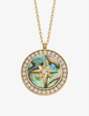 Astley Clarke 18ct Gold Plated Vermeil Silver Large Polaris Abalone Locket Necklace In Yellow Gold Vermeil