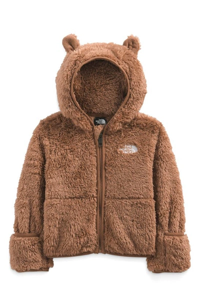 The North Face Unisex Color Blocked Faux Fur Baby Bear Hoodie - Baby In Toasted Brown