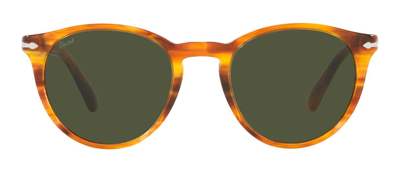 Persol Po3152s Striped Brown Unisex Sunglasses In Green
