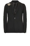 Givenchy Wool Blend Slim Fit Blazer With U-lock Closure In Black