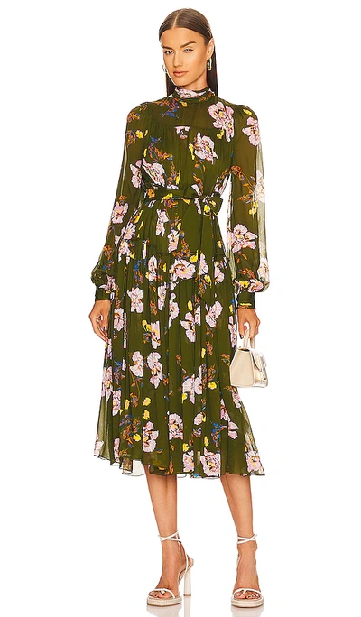 Diane Von Furstenberg Kent Midi Dress In Army Green | ModeSens