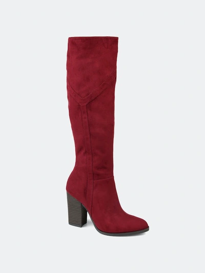 Journee Collection Women's Tru Comfort Foam Extra Wide Calf Kyllie Boot In Red