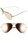 Ray Ban Highstreet 59mm Semi Rimless Aviator Sunglasses - Brown/ Pink