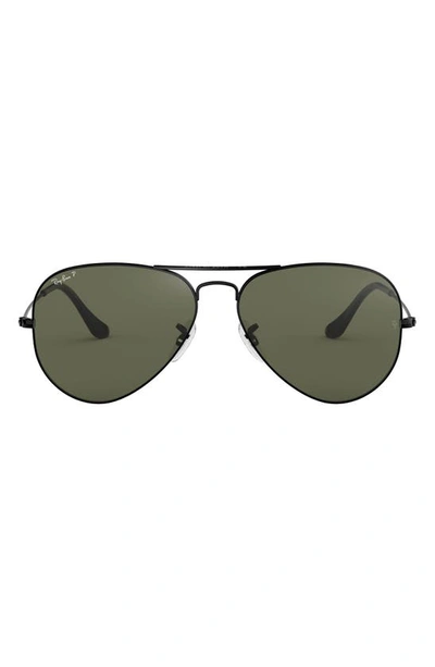 Ray Ban Original 58mm Aviator Sunglasses In Black