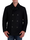 Nautica Men's Wool-blend Double-breasted Peacoat In Black
