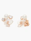 Kate Spade Precious Pansy Cluster Stud Earrings In White