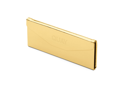 Quay Embossed Tri Fold Case In Gold Mirror,gold