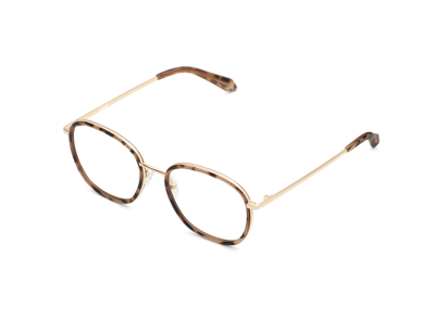 Quay Jezabell Inlay Rx In Tortoise Gold,clear Rx