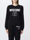 Moschino Couture Double Smiley Cotton Sweatshirt In Black