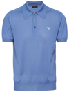 Prada Cashmere Polo Shirt In Blue