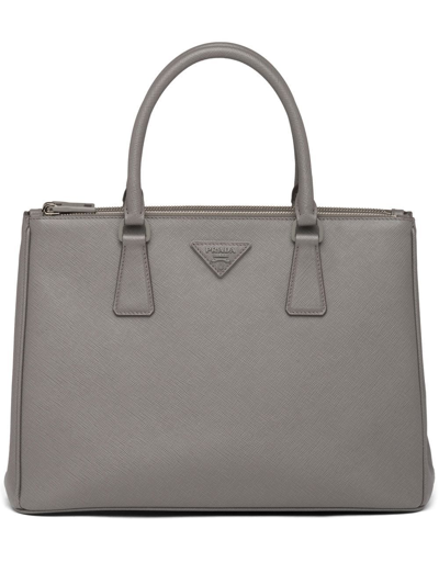 Prada Large Galleria Tote Bag In Grey