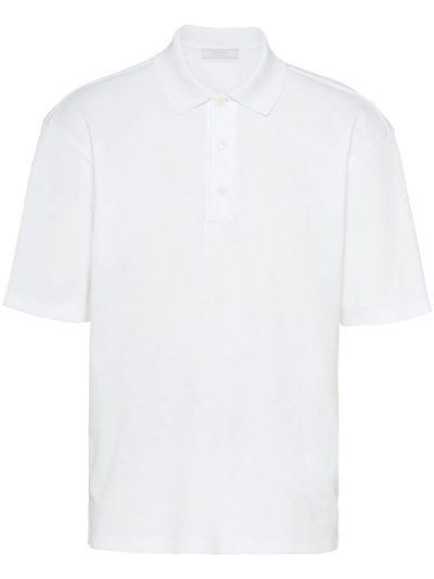 Prada Cotton Polo Shirt In White