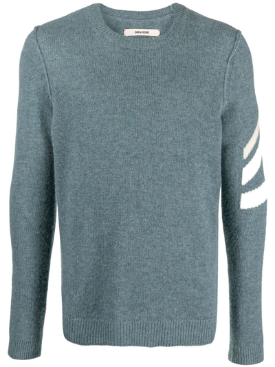 Zadig & Voltaire Kennedy Arrow Sleeve Cashmere Sweater In Blau