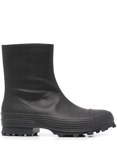 Camperlab Traktori Leather Ankle Boots In Black