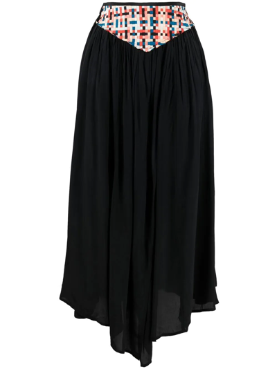Forte Forte Panelled Asymmetric Maxi Skirt In Black