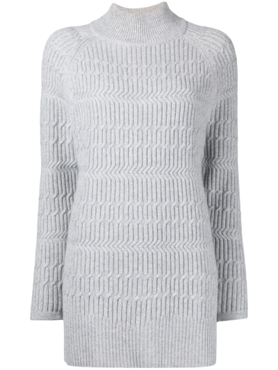 N•peal Cable-knit Organic Cashmere Jumper In Grey