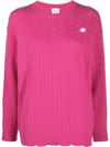Patou Cable-knit Merino Wool Sweater In Rosa