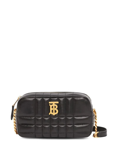 Burberry Mini Lola Quilted Leather Camera Bag In Black