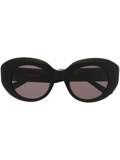 Balenciaga Rive Gauche Round Frame Sunglasses In Black