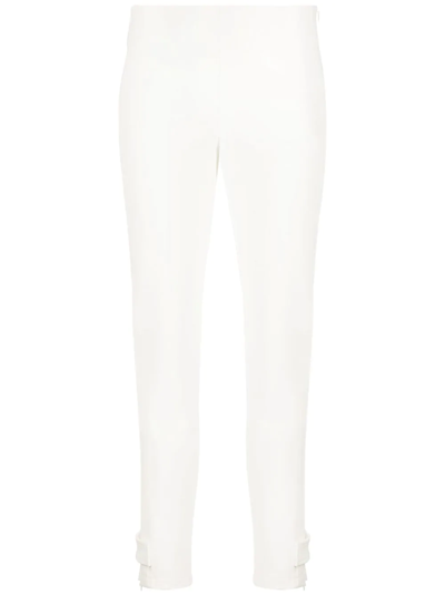 Moncler Fitted Full Length Trousers In White