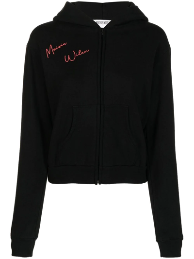 Maisie Wilen Graphic-print Zipped Hoodie In Black