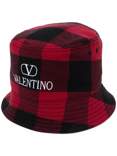 Valentino Garavani Vlogo Valentino Bucket Hat In Red/black