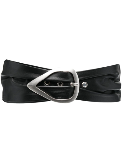Iro Myrica Matte Leather Belt In Black