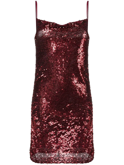 P.a.r.o.s.h Sequin-embellished Mini Dress In Red