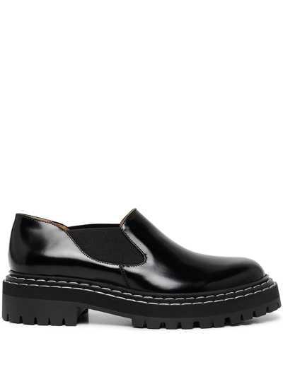 Proenza Schouler Lug Sole Slip-on Loafers In 999 Black