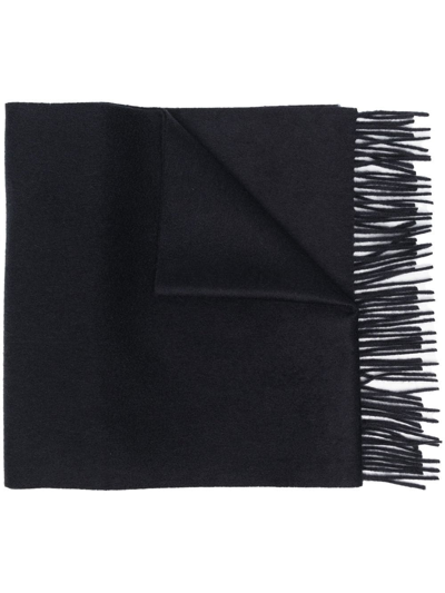 Zegna Fringed Cashmere Scarf In Blue