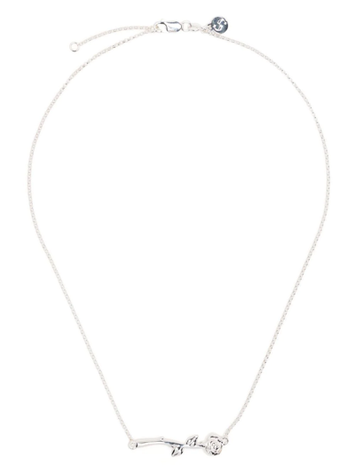 Stolen Girlfriends Club Rose Bar Silver Necklace In Sterling Silver