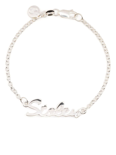 Stolen Girlfriends Club Stolen Script Silver Bracelet In Silber