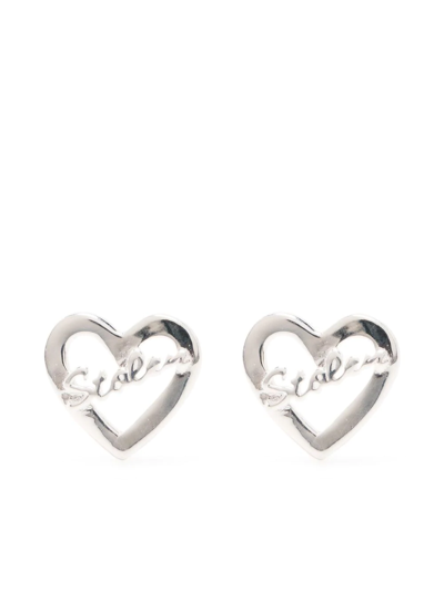 Stolen Girlfriends Club Heart Script Earrings In Silber