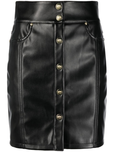 Chiara Ferragni Faux-leather Mini Skirt In Black