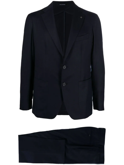 Tagliatore Two-piece Slim-cut Wool Suit In Blau