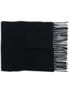 MONCLER LOGO-PATCH WOOL SCARF