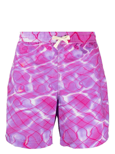 Blue Sky Inn Tie-dye Print Swim Shorts In Violett
