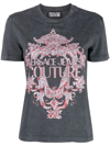 VERSACE JEANS COUTURE EMBELLISHED BAROQUE-PRINT T-SHIRT