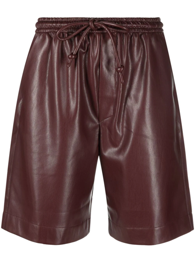 Nanushka Brown Munira Vegan Leather Shorts