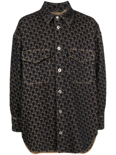 Lanvin Jacquard Shirt Jacket In Blau