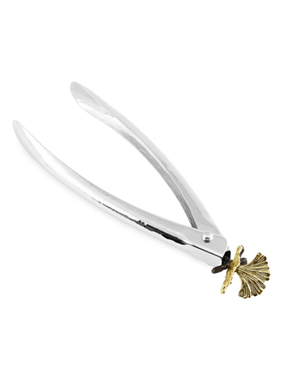Michael Aram Butterfly Ginkgo Small Lock Spring Tongs In Silver