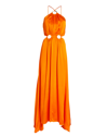 Elliatt Visitant Cut-out Satin Maxi Dress In Orange